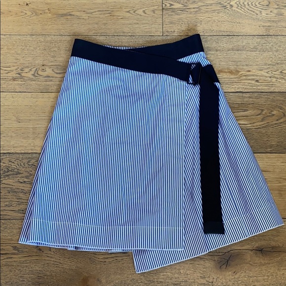 Rag & Bone Lenna Striped Cotton Silk Wrap Skirt 00 - Picture 8 of 12